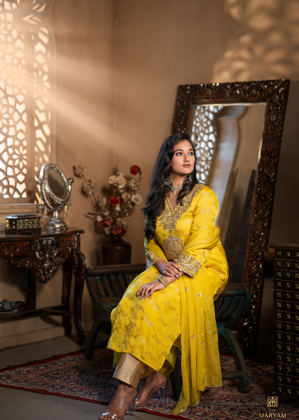 Yellow Silk Banarasi Salwar Suit