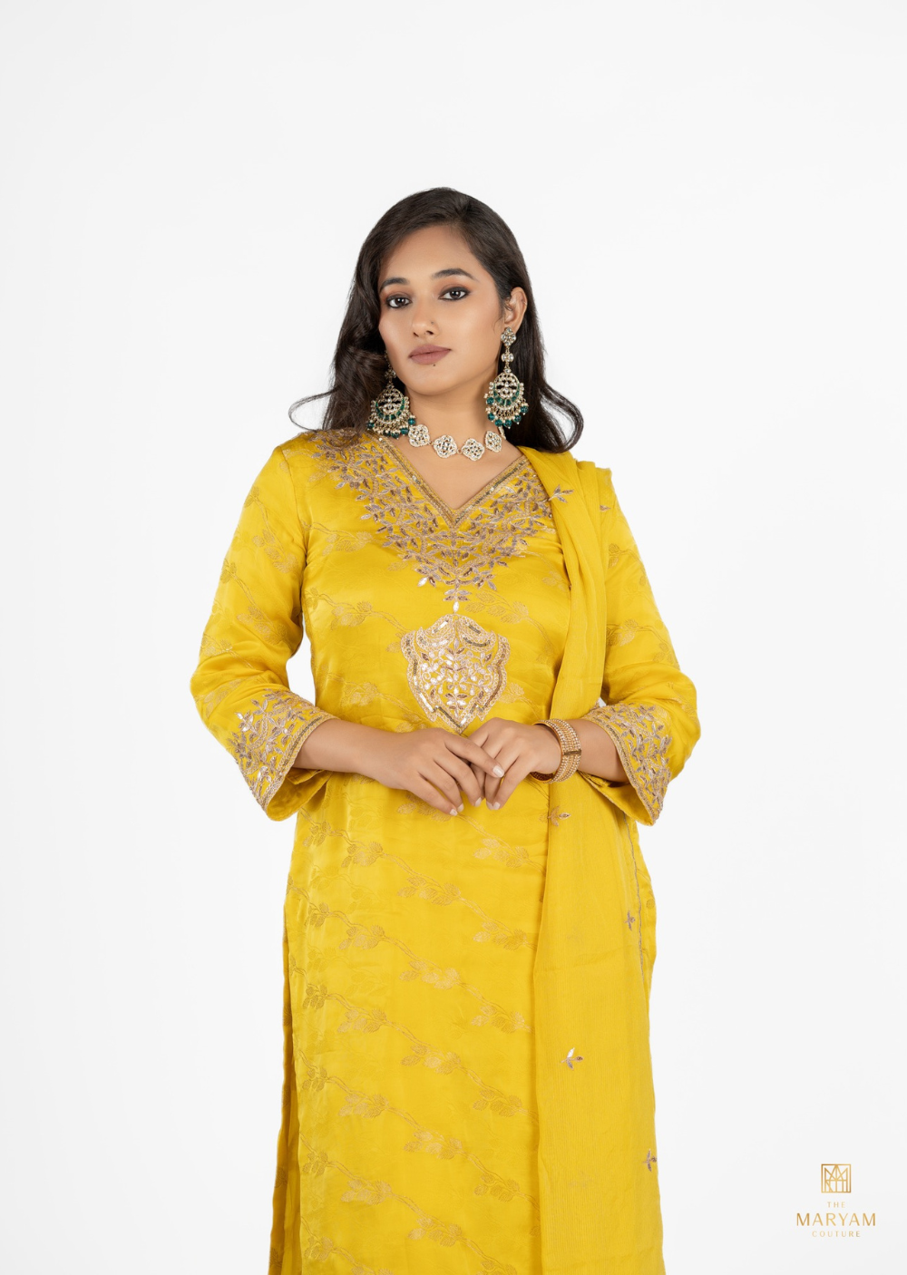 Yellow Silk Banarasi Salwar Suit