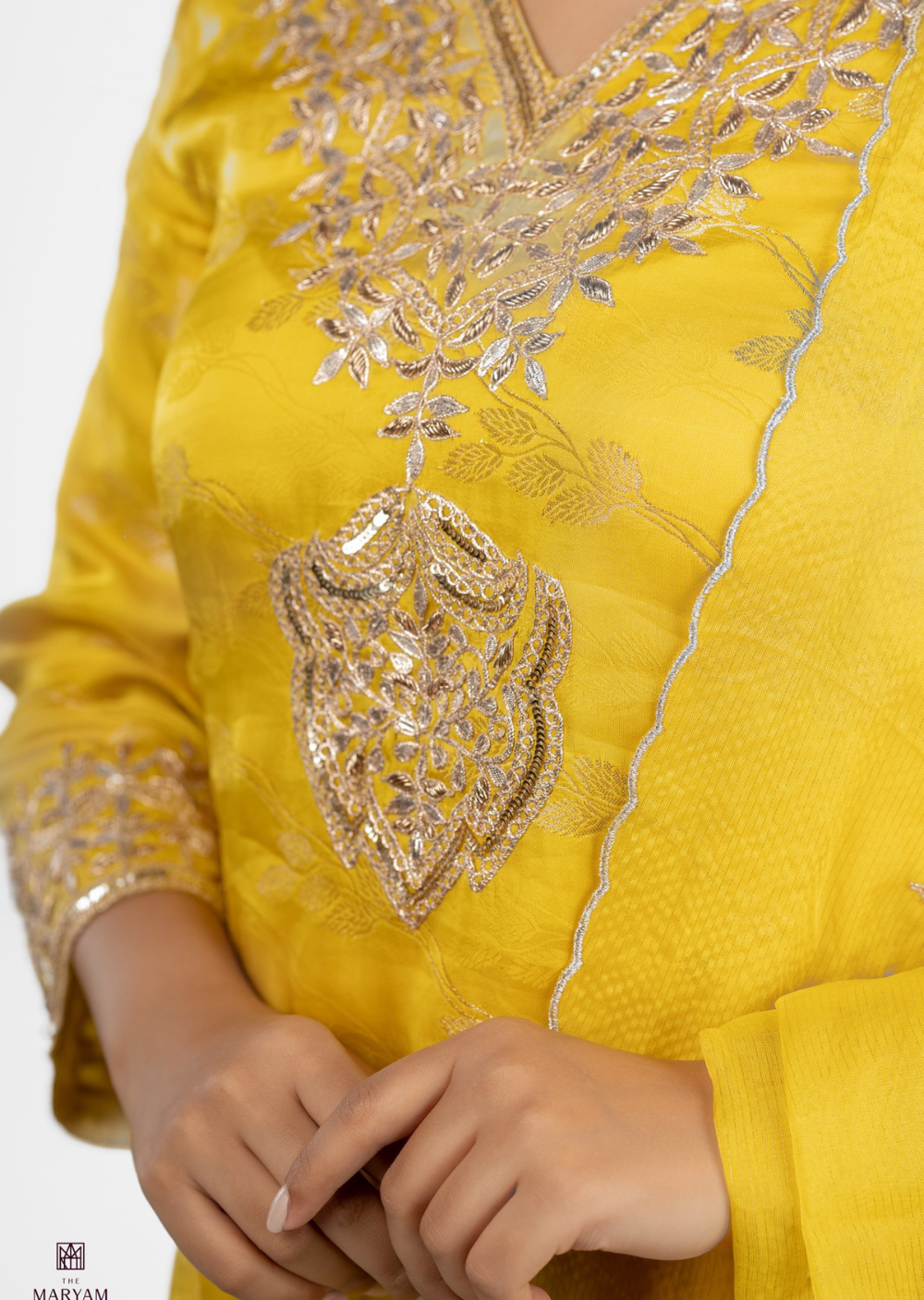 Yellow Silk Banarasi Salwar Suit