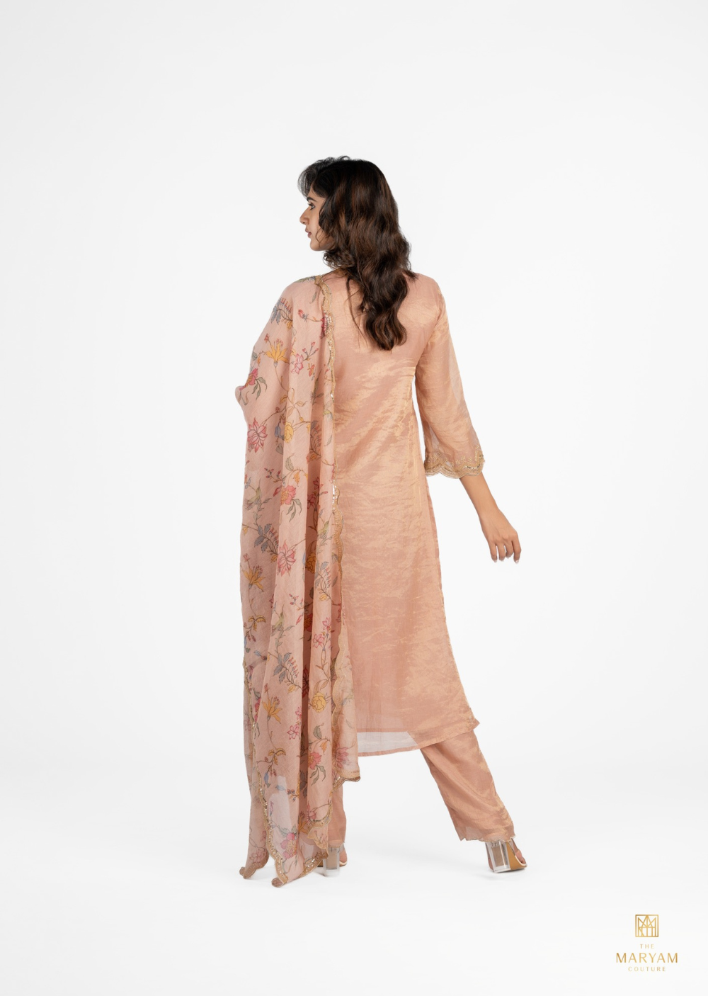 Rusted Pink Tissue Salwar Suit