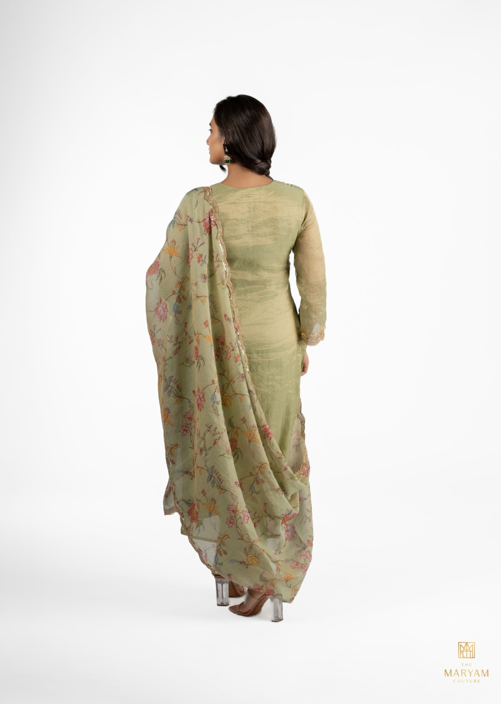 Green Tissue Silk Salwar Suit