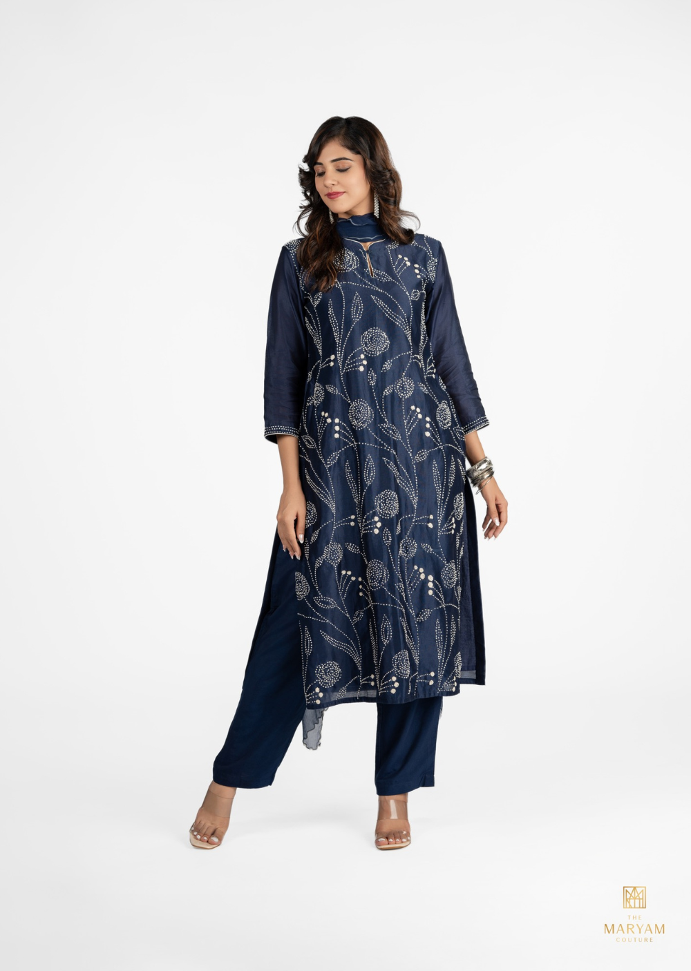 Dark Blue Silk Salwar Suit