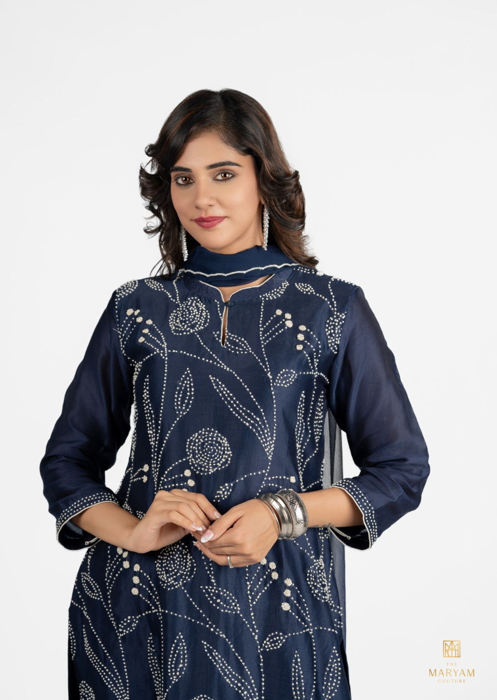 Dark Blue Silk Salwar Suit