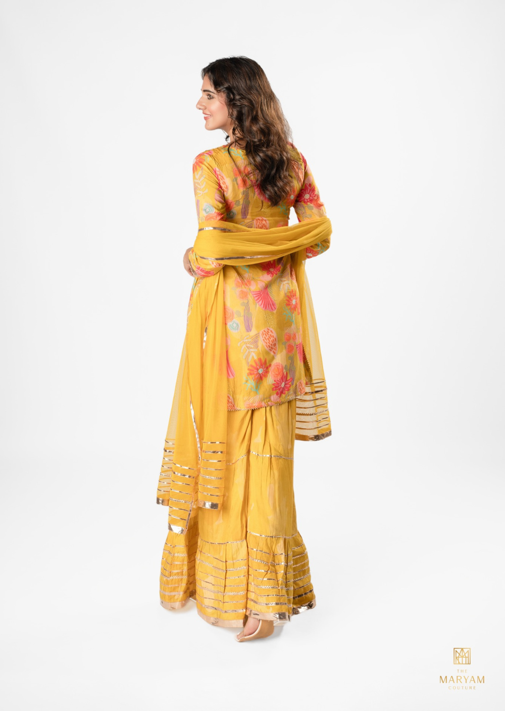 Mustard Yellow Crepe Gharara Set