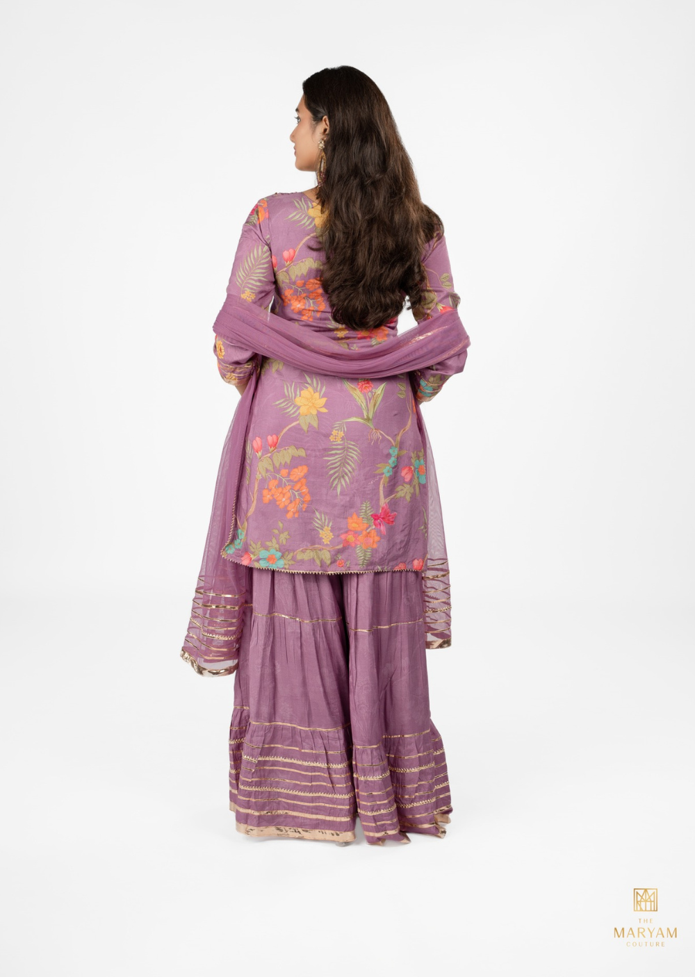 Lavender crepe Gharara Set