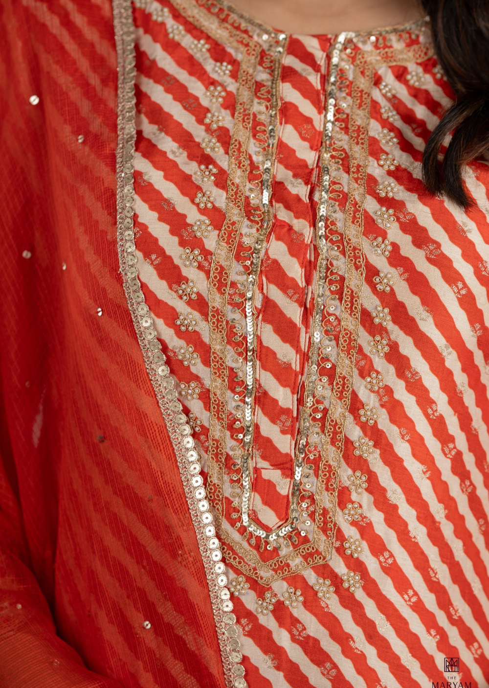 Red and Gold Silk Salwar Suit