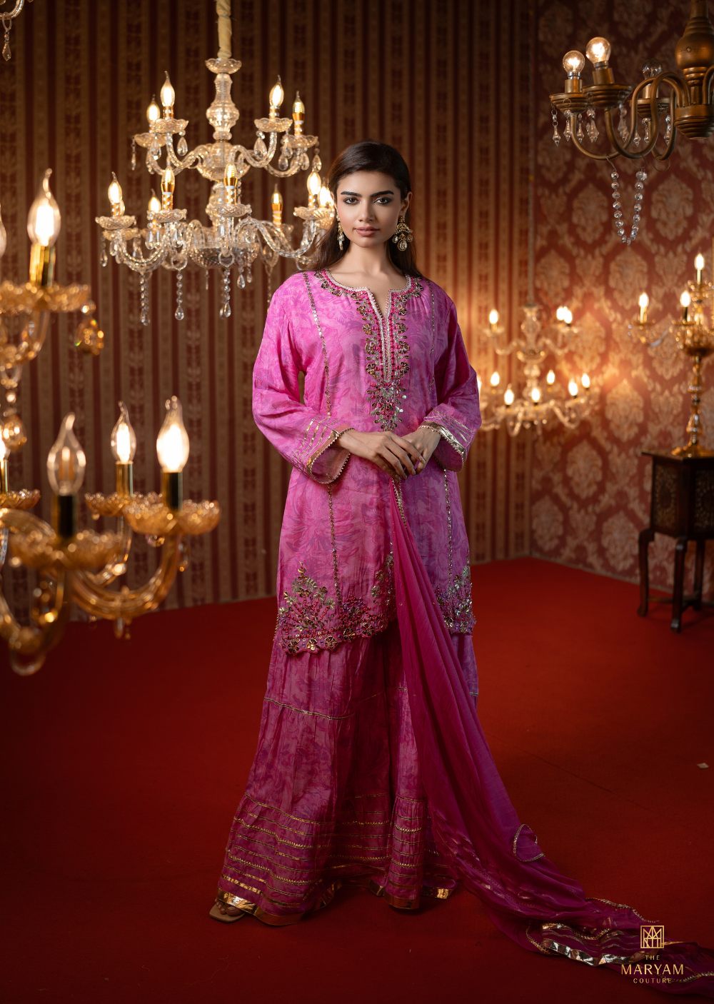 Magenta Pink Gharara Set