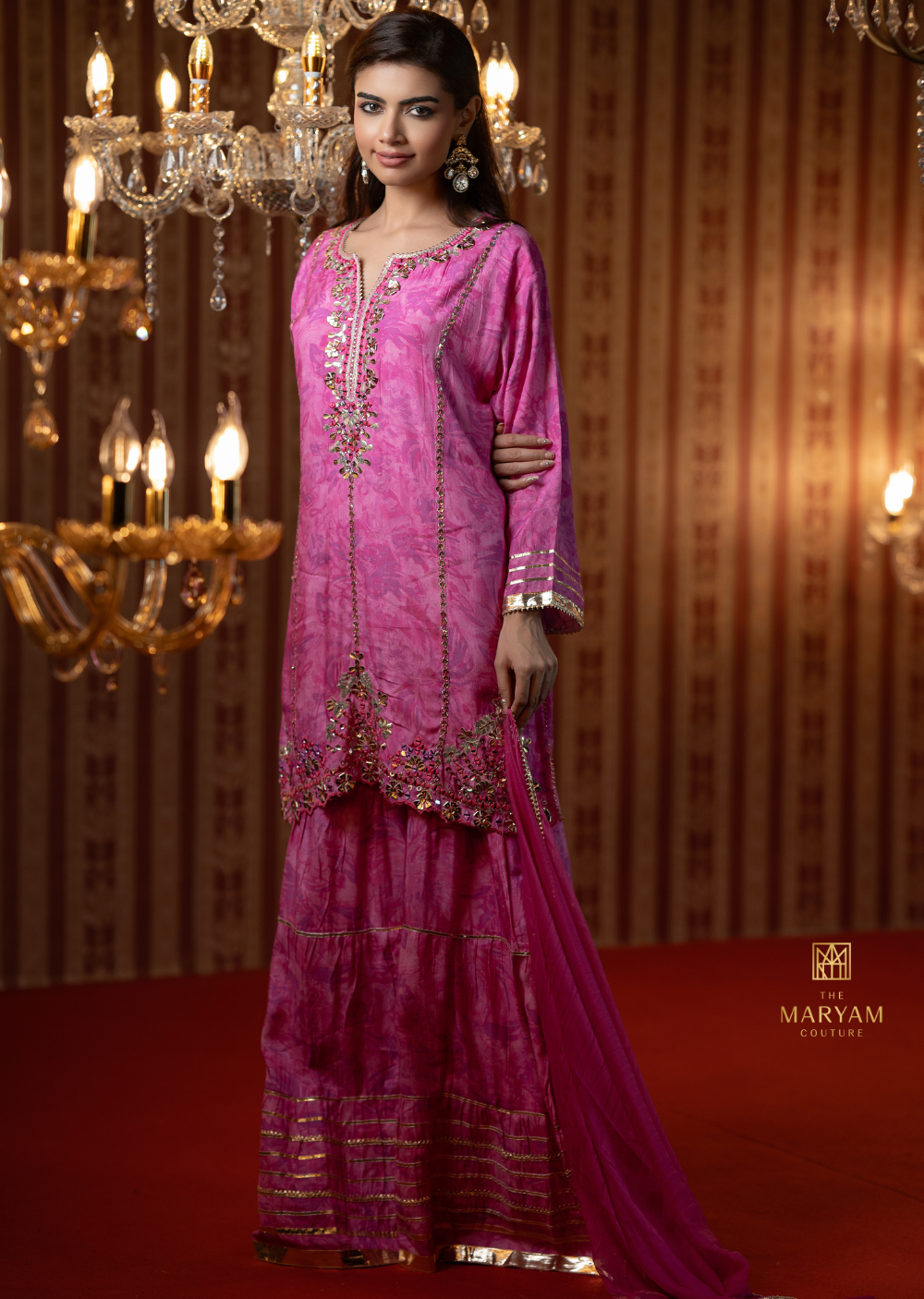 Magenta Pink Gharara Set