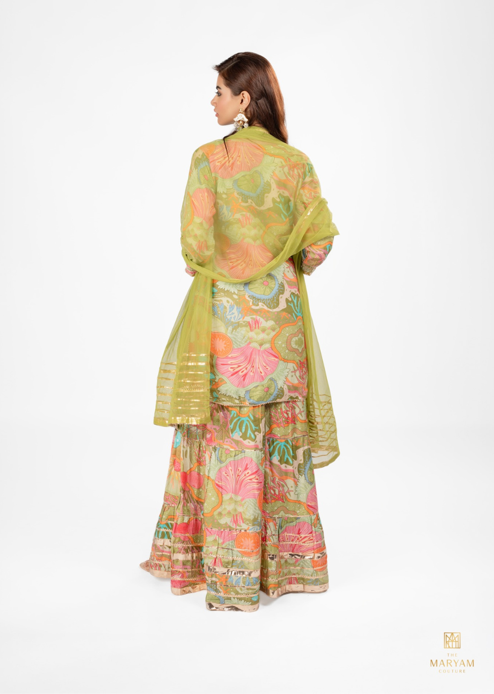 Parrot Green Gharara Set