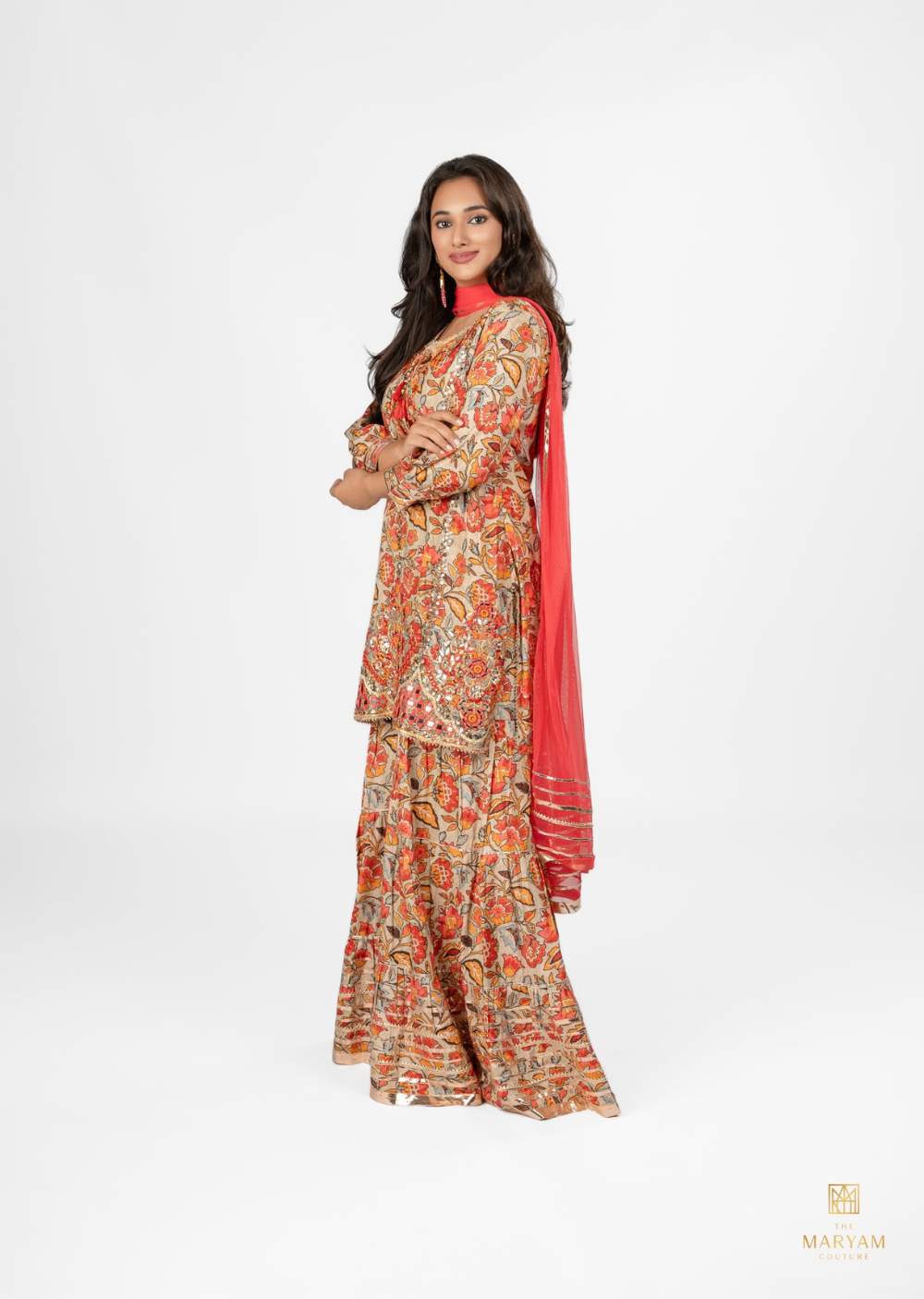 Rusty Red Gharara Set