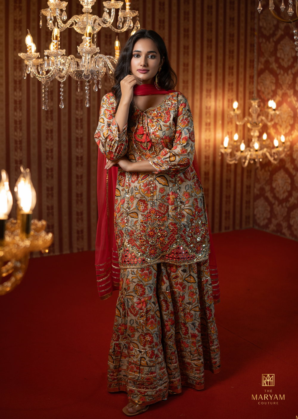 Rusty Red Gharara Set