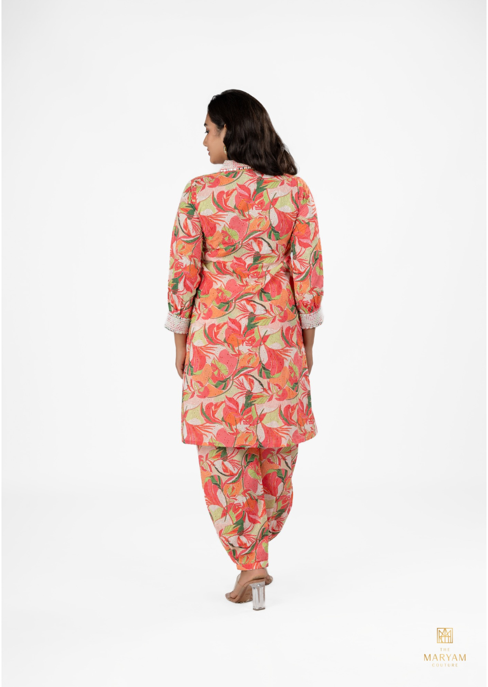 Orange Floral Pant Set