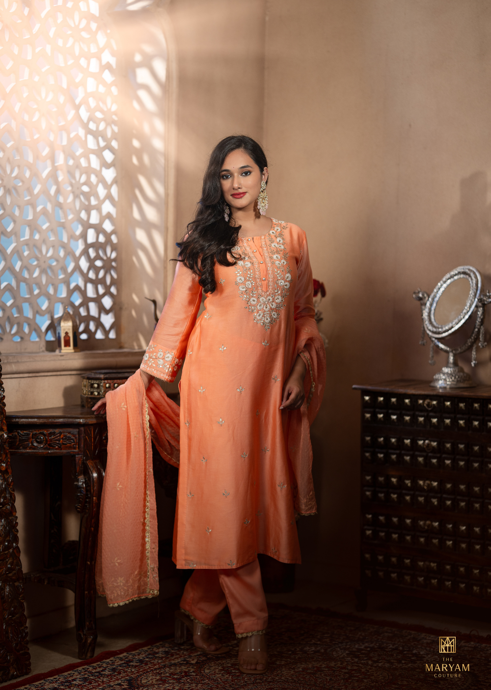 Peach Silk Salwar Suit