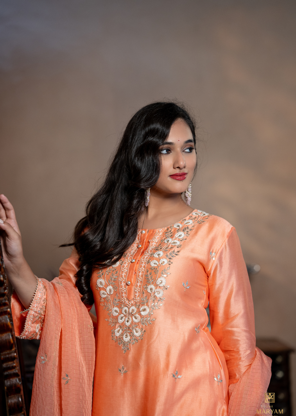 Peach Silk Salwar Suit