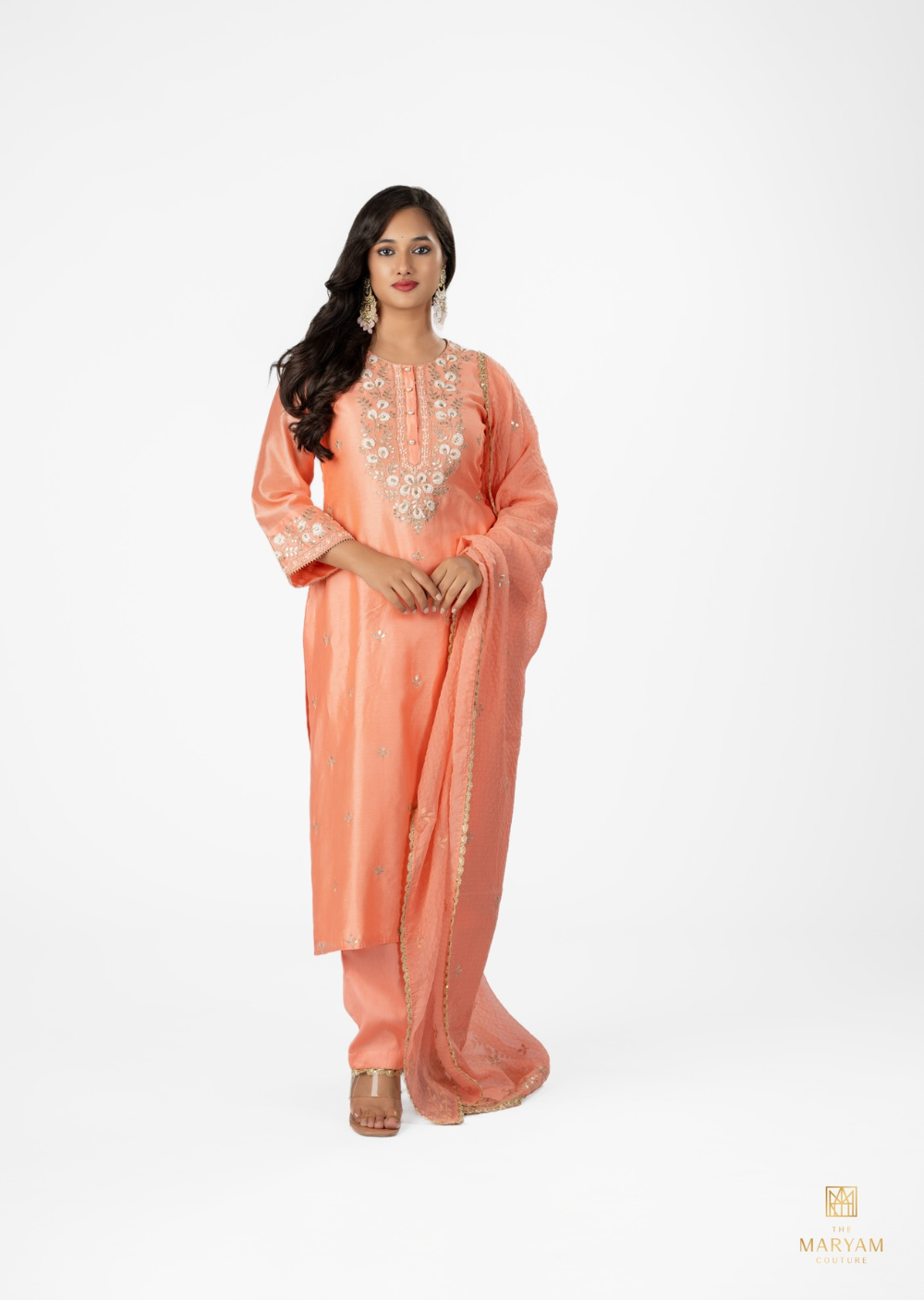 Peach Silk Salwar Suit