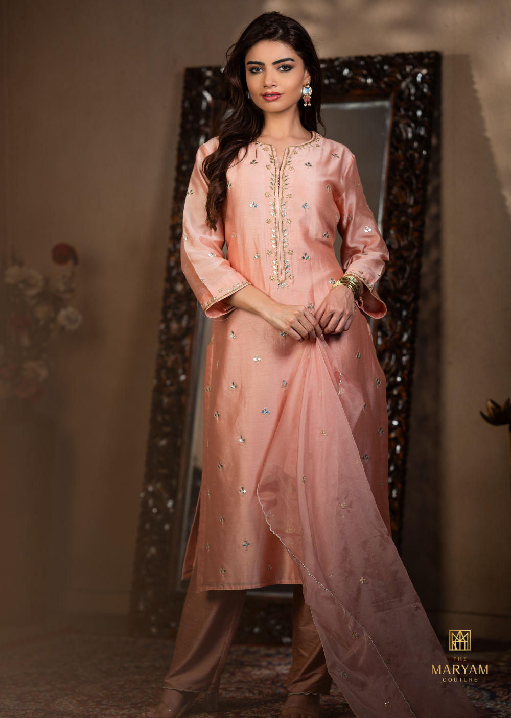 Baby Pink Silk Salwar Suit