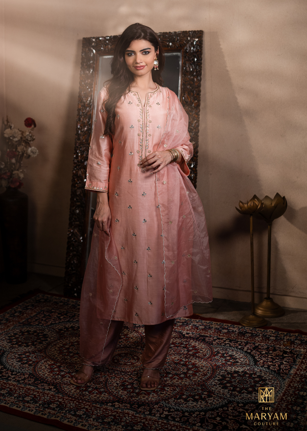 Baby Pink Silk Salwar Suit