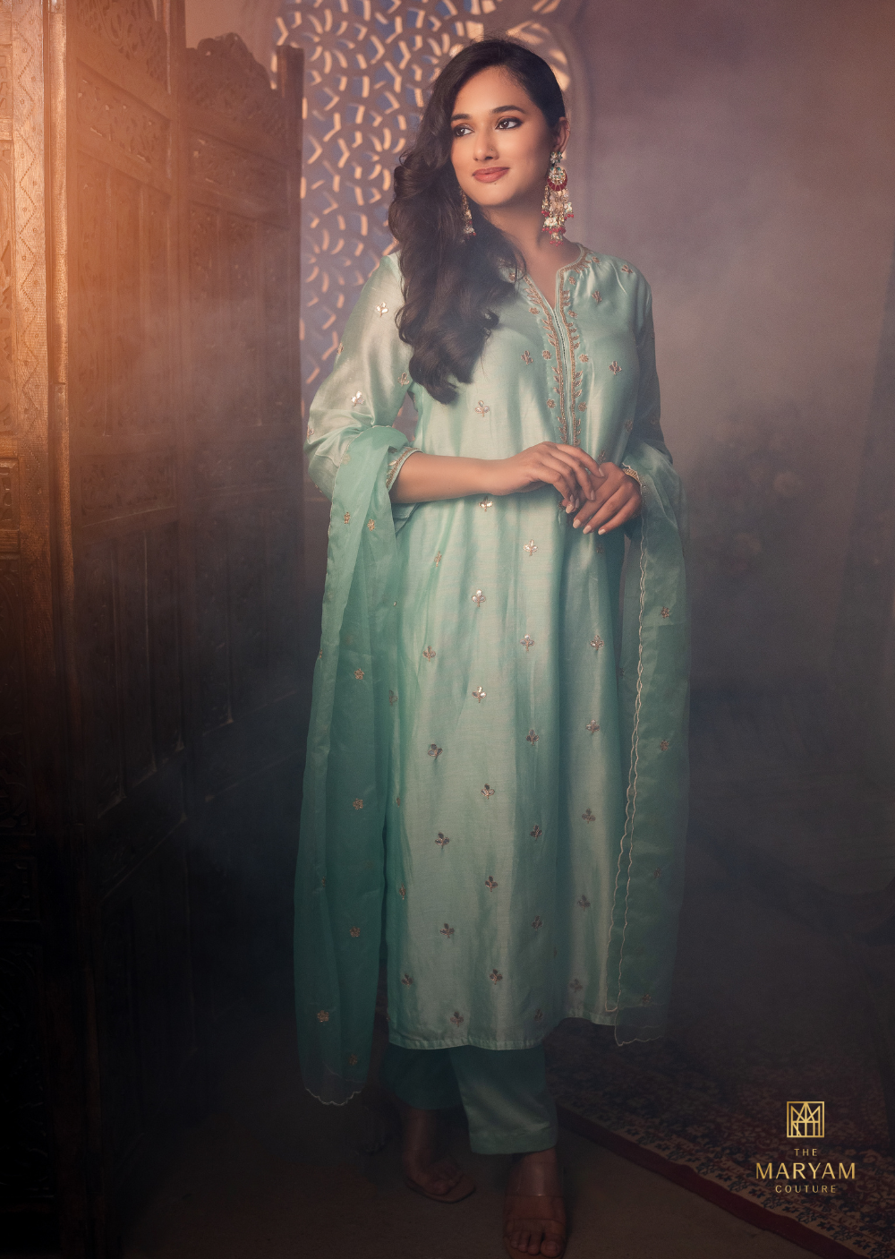 Light Blue Silk Salwar Suit